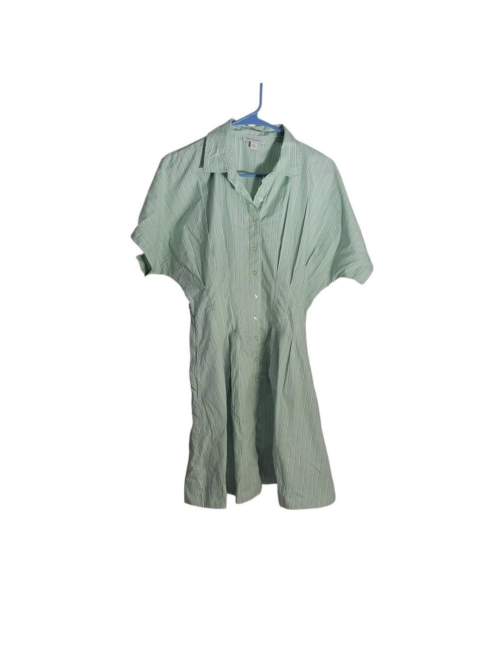 Mint Green Striped Shirt Dress